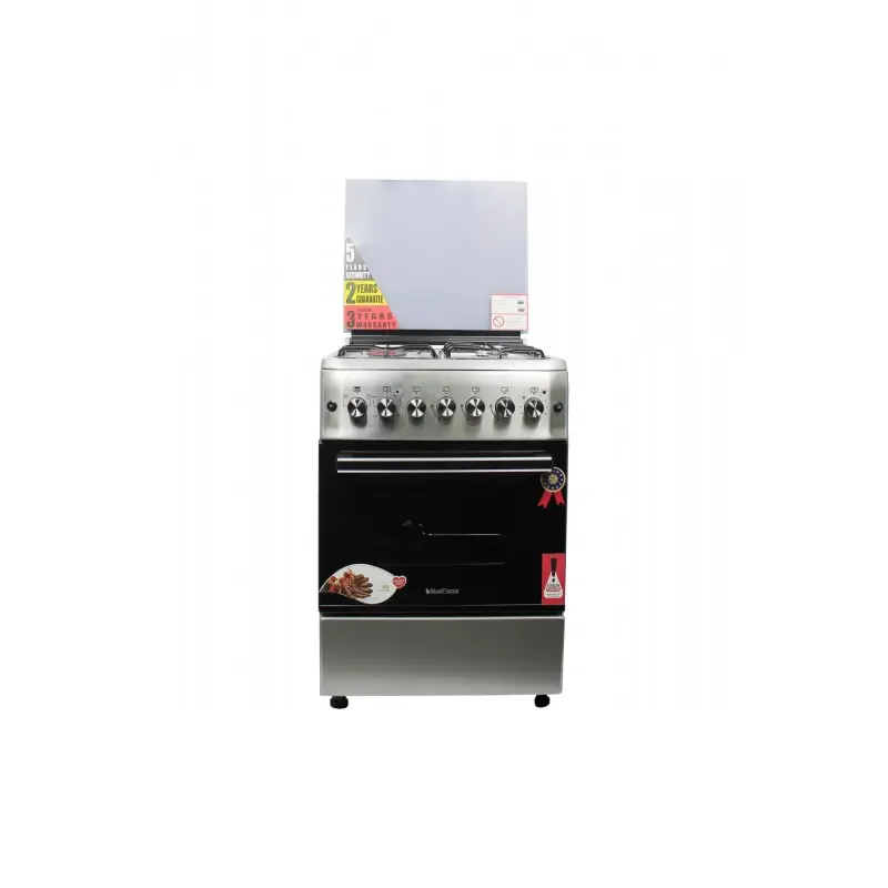 BlueFlame cooker S6031EFRP - L 60x60cm, 3 gas burners and 1electric hot plate with electric oven inox - stainless