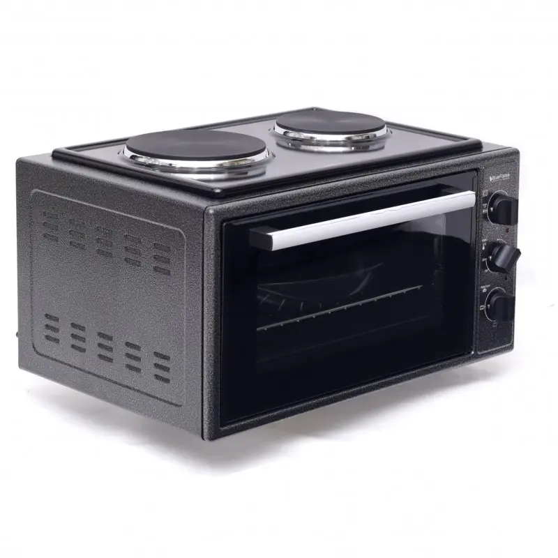 Blueflame 35 Liters Electric Mini Oven With Two Hot Plates / Hobs - Inox
