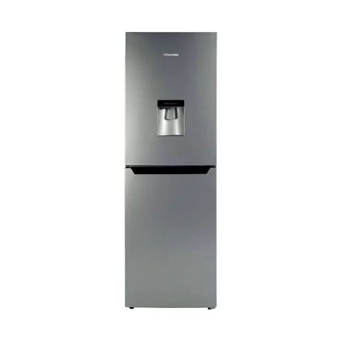 Hisense 341 liters, Double Combo Bottom Freezer Refrigerator With Dispenser – Stainless Look