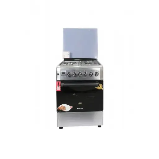 BlueFlame diamond cooker D6031ERF 60cm X 60cm 3 gas burners and 1 electric plate with electric oven inox - stainless steel