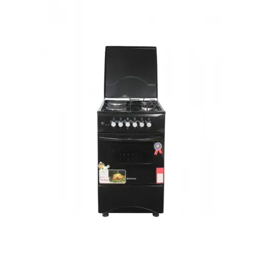 Blueflame Cooker C5022E - B 50x50cm 2 electric plates and 2 gas burners with electric oven black in color