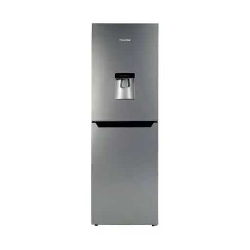 Hisense 341 liters, Double Combo Bottom Freezer Refrigerator With Dispenser – Stainless Look