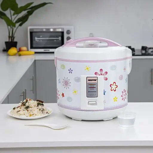 Geepas GRC4331 3.2L Electric Rice Cooker 1250W - Non-Stick Inner Pot, |Cook/Steam/Keep Warm Function | Make Rice & Steam Healthy Food & Vegetables